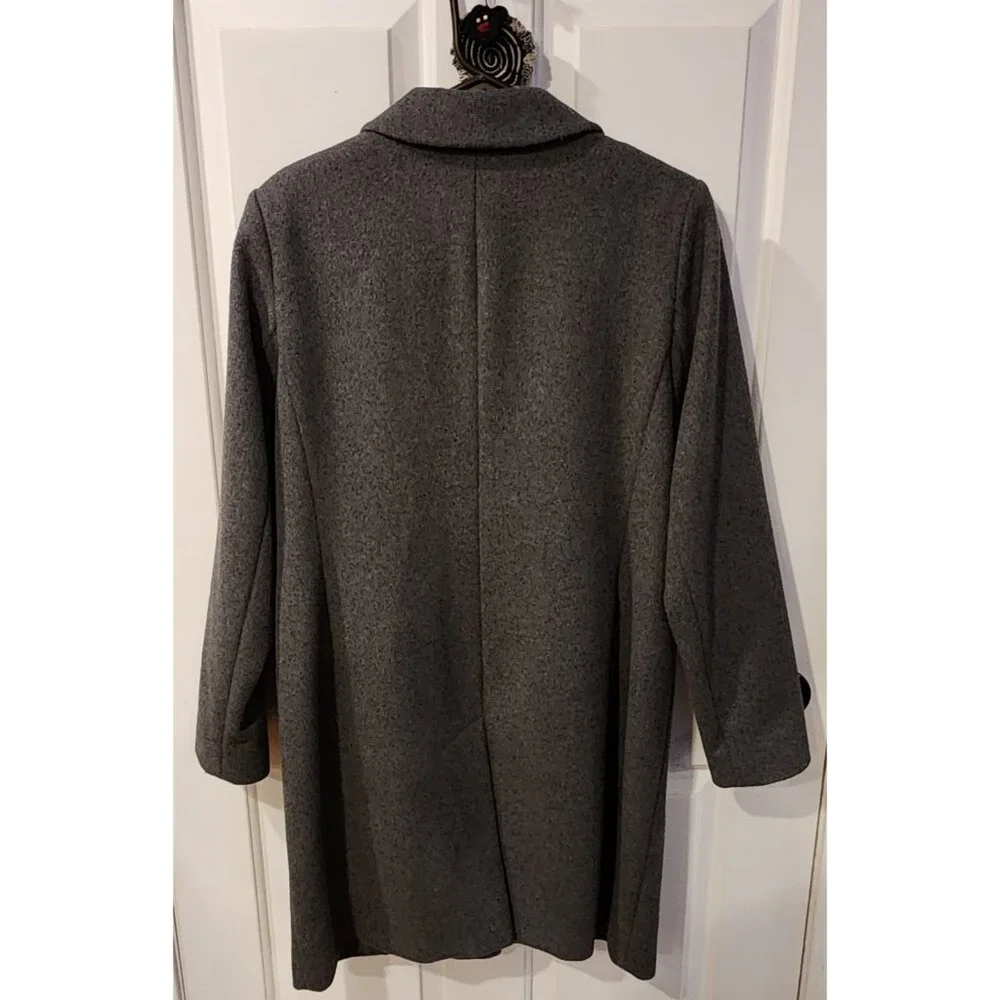 LAUREN Ralph Lauren Reefer Wool Blend Coat Charcoal Gray Grey Womens Size 10 - Picture 6 of 10